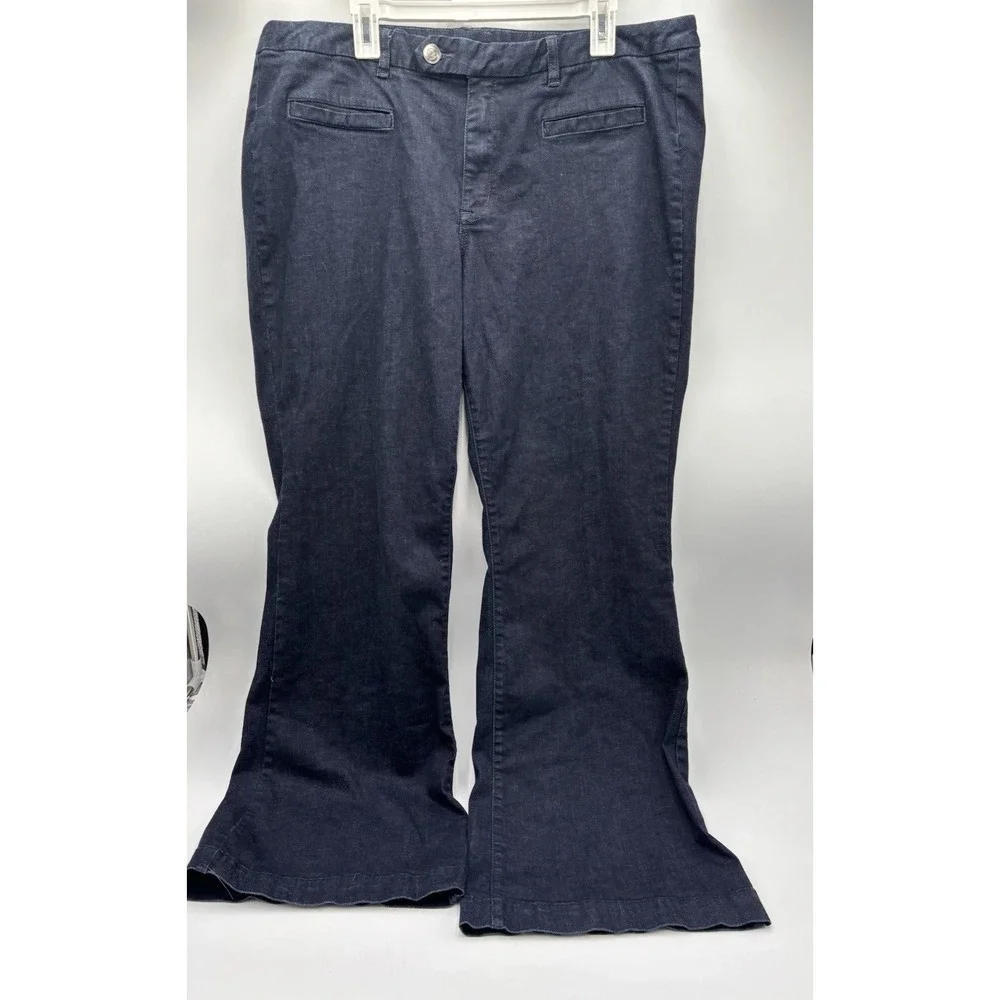 Lane Bryant Genius Fit Flare Jeans Womens 22 Dark Wash Stretch Bootcut 32 Inseam